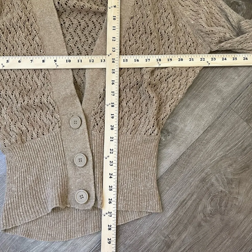 MNG Suit Open Knit Cardigan Sweater Deep V - Image 4