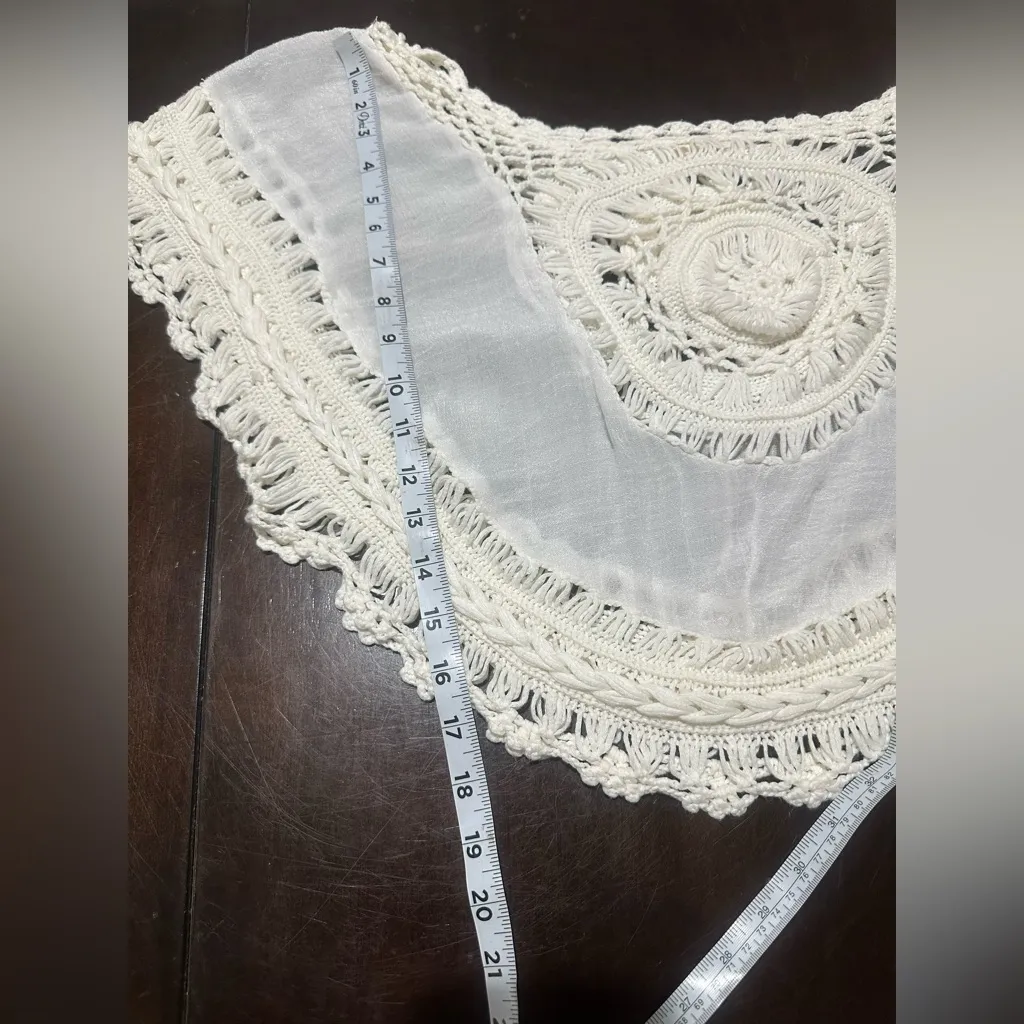 Tucker + Tate OS Ivory Crochet Poncho - boho , festival ,beach cover up - Image 7