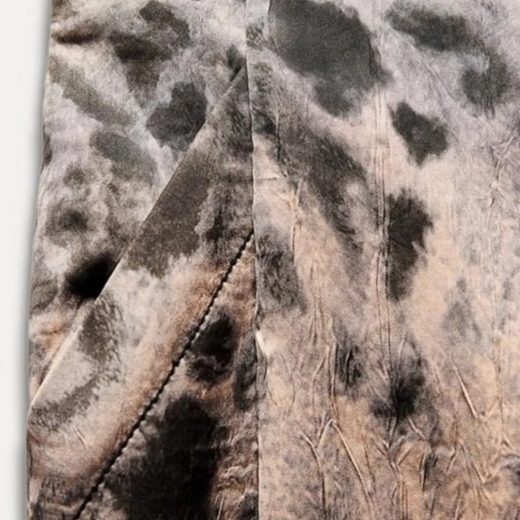 NWOT ZARA ZW Crinkled Print Midi Skirt Silky  Bloggers Fave Leopard / Soft Brown - Image 4