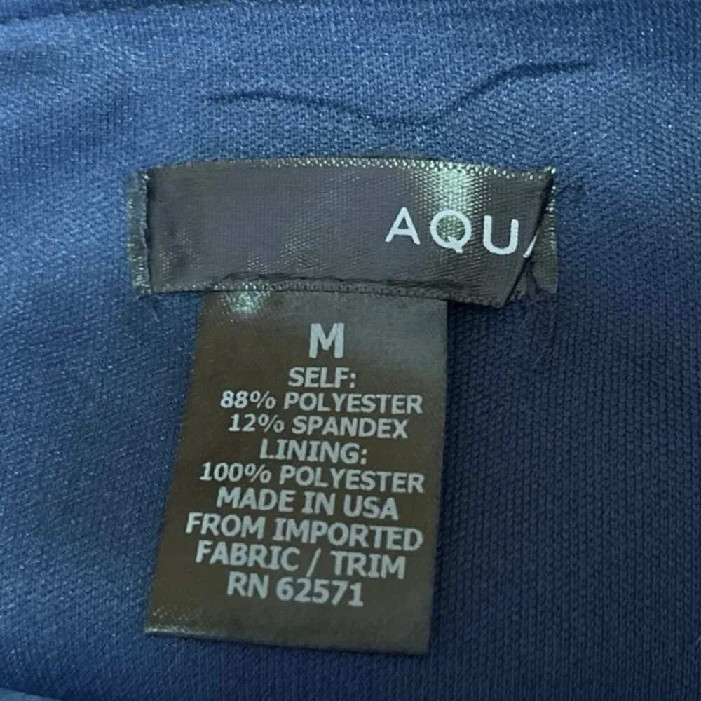 Aqua Women's Blue Faux Suede Scalloped 2-Pc Crop Top & Mini Pencil Skirt Set M - Image 5