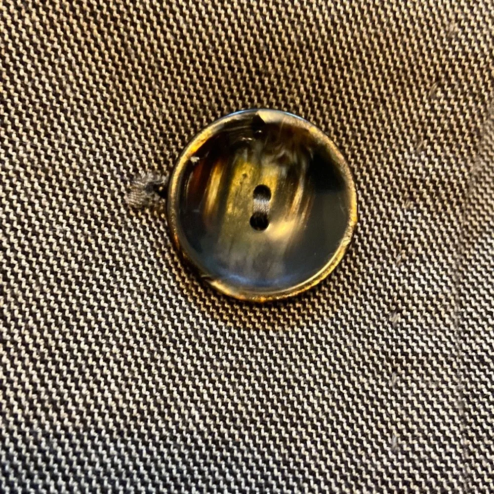 Nine West Blazer Plaid Double-Breasted Brown Floral Lining Size 8 - Image 10