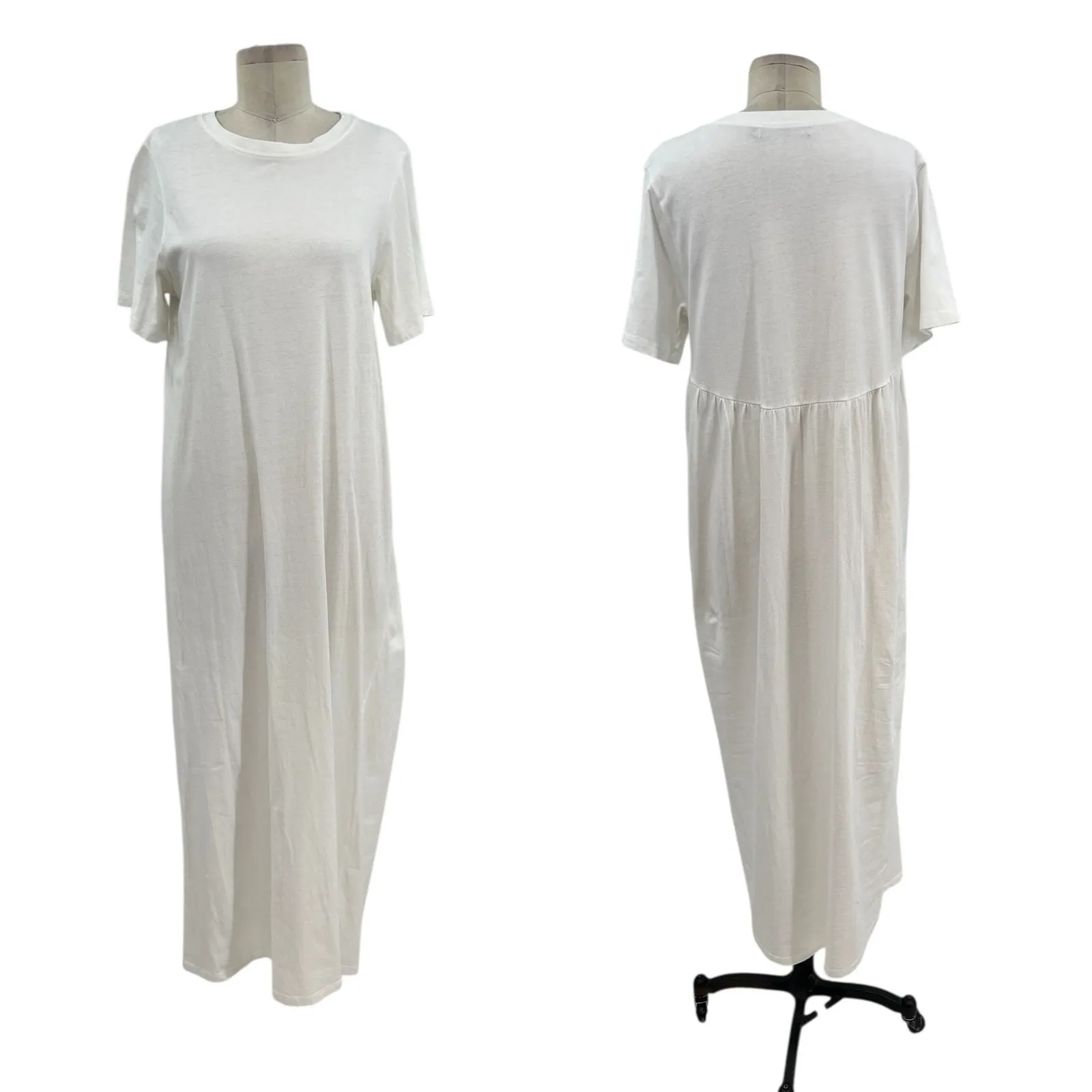Tuckernuck Pomander‎ Place Zoe Maxi Tee Dress Short Sleeve White Size Medium - Image 3