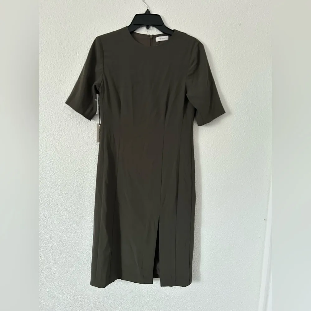Aritzia Babaton Exalt Slit Midi Dress in olive green sz 4 nwt - Image 4