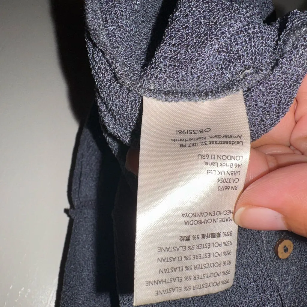 Free People Navy Button-Down Blouse - Image 6