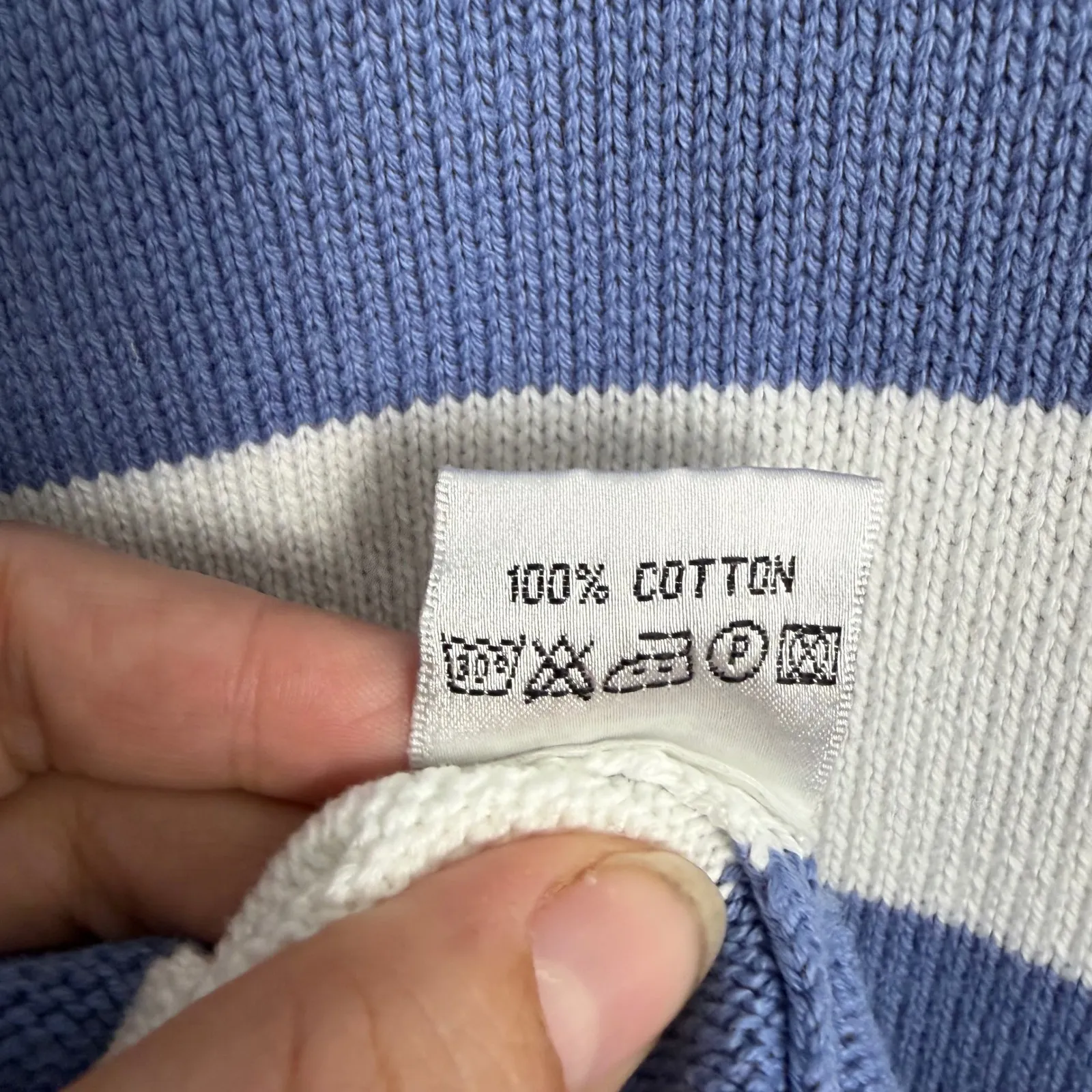 Fisherman Out of Ireland Women Blue White Striped Crew Neck Nautical Sweater M Size M - Image 7