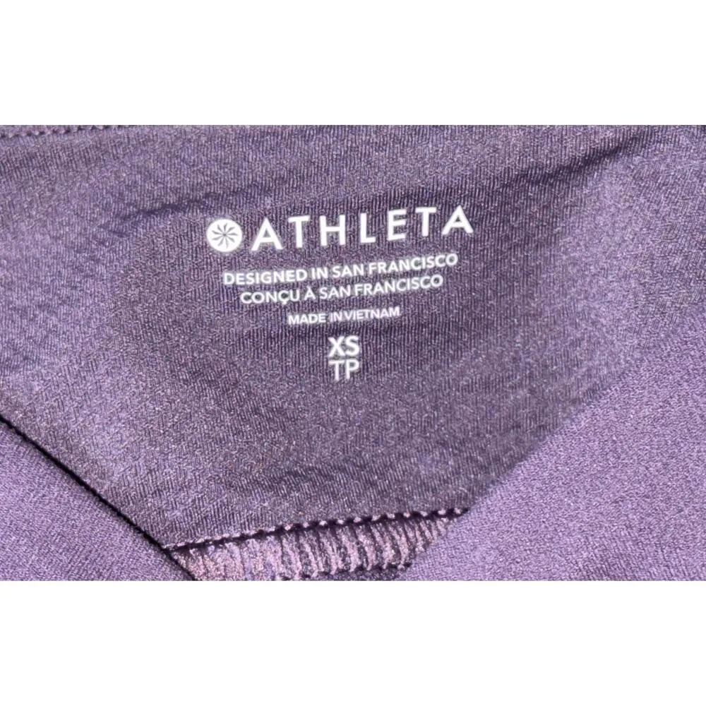 NEW Athleta Cinch Longline Sports Bra Purple Ruched V-Neck Cutout Bra Size XS - Image 5
