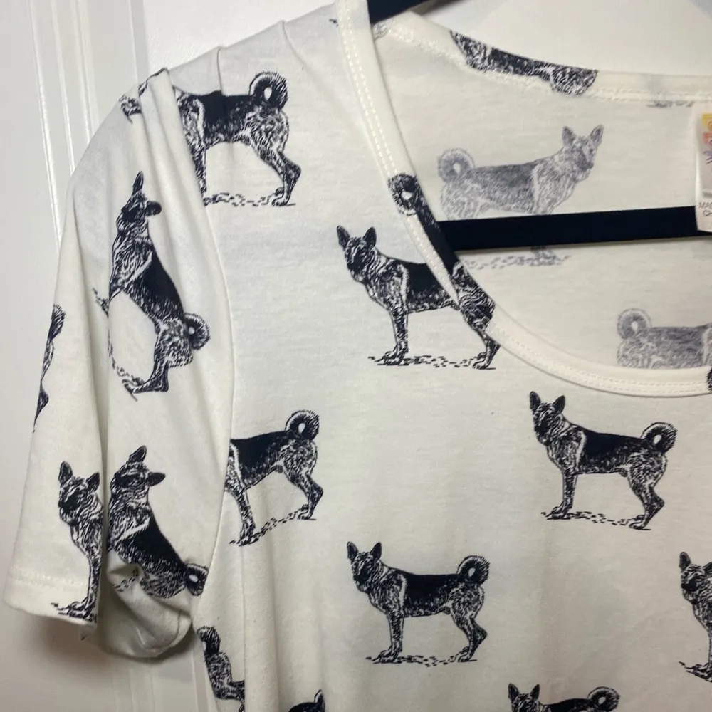 LulaRoe Dog print Perfect T Tshirt - Image 2