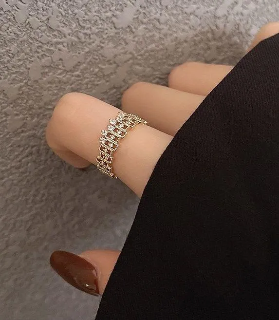 18K Gold Plated Adjustable Open Ring for Women,Statement Ring,Gold Ring - Image 6