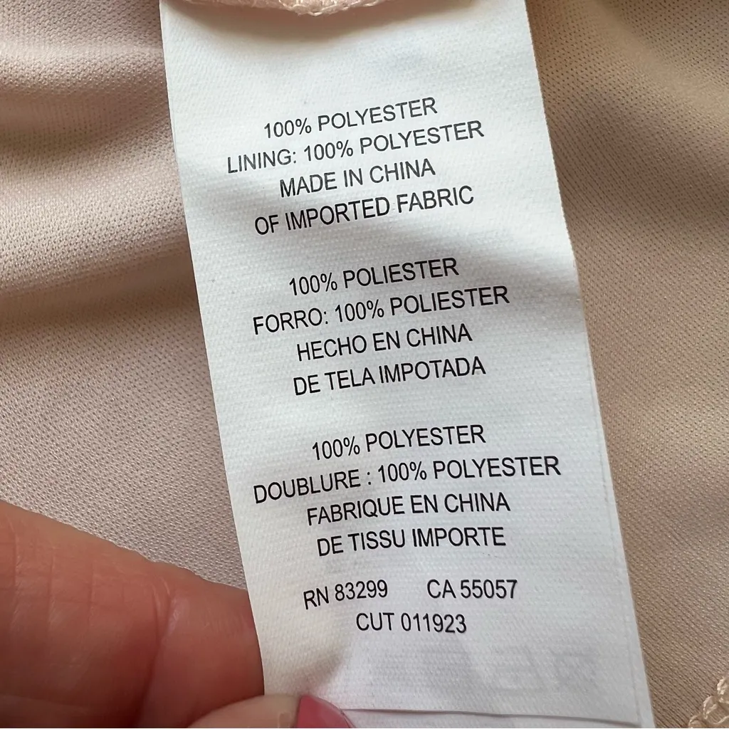 NWT Reverie Long Pleated High Neck Mesh Chiffon Pale Pink Formal Dress Size 8 - Image 13