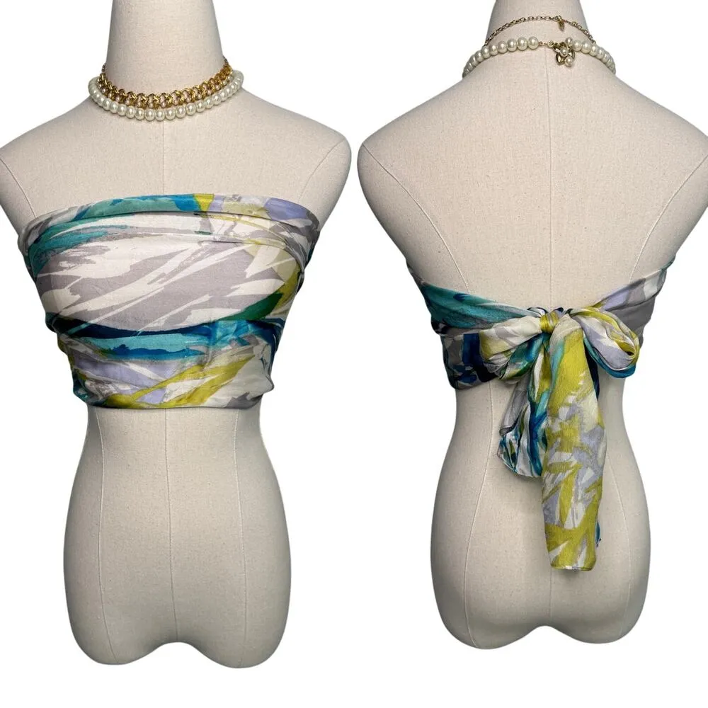 Cynthia Rowley 100% silk watercolor floral rectangle long scarf 12.5 x 64" - Image 3