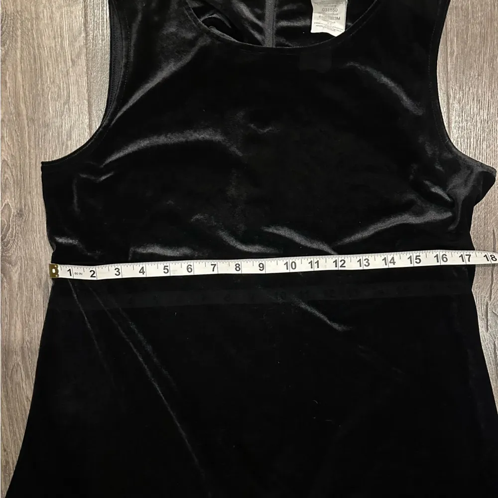 Vintage MOLLY MALLOY Dress 12 Velvet Velour Evening Sheath Maxi Black Whimsigoth - Image 9