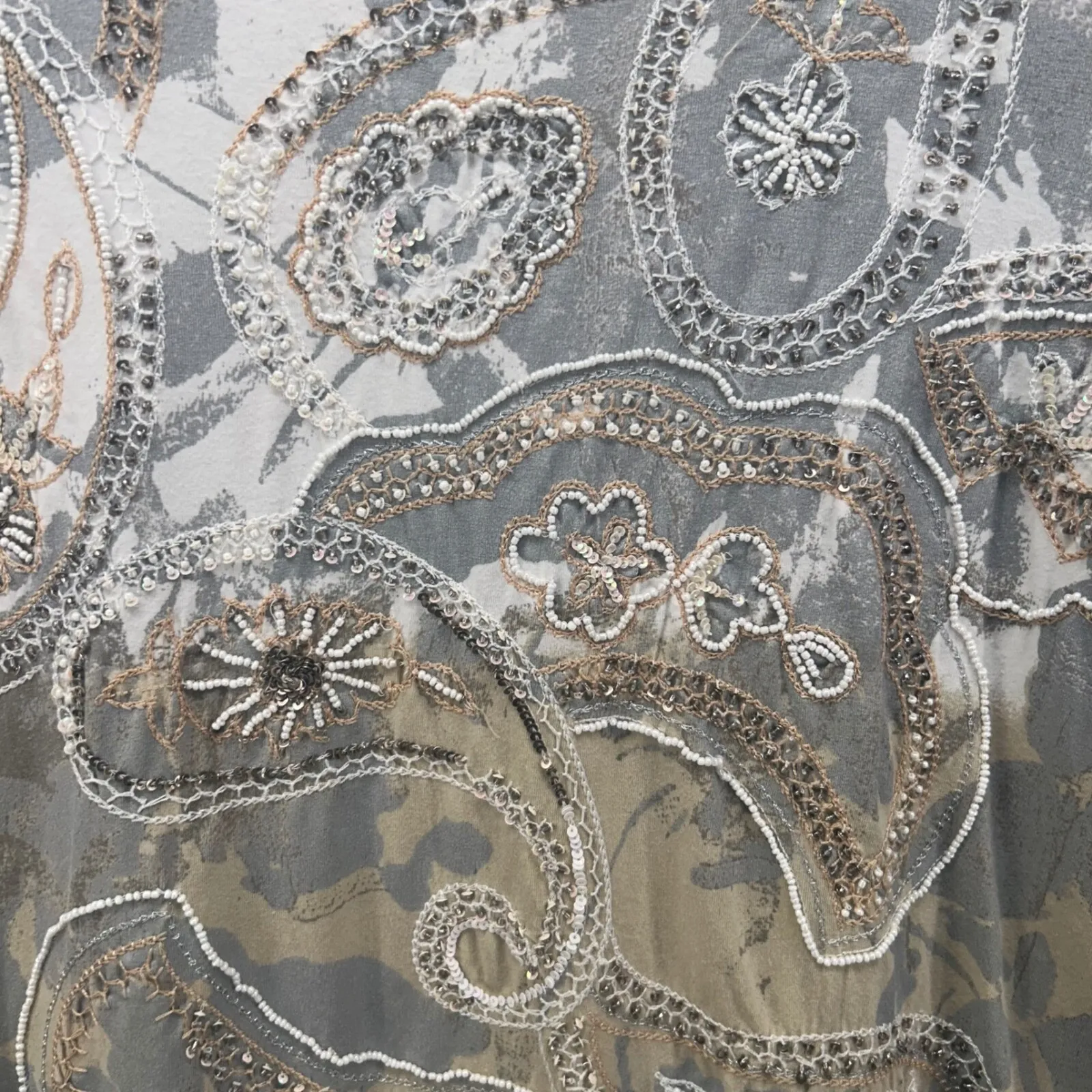 Chicos Womans Shirt Size L or 2 Y2K Art To Wear Vintage Embroidered Beaded Artsy - Image 9