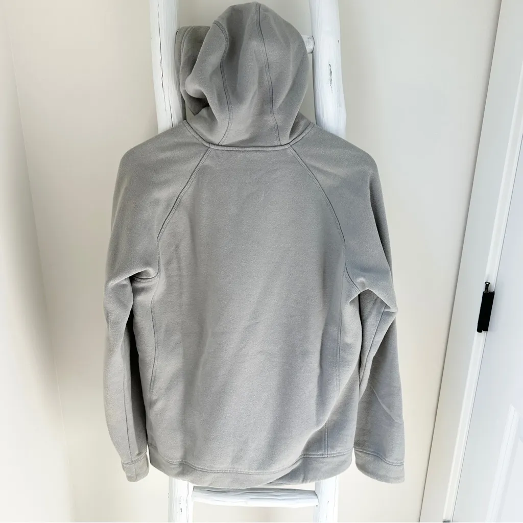 Adidas Women’s Lifestyle Trefoil Graphic Light Gray Pullover Hoodie Size Medium - Image 2