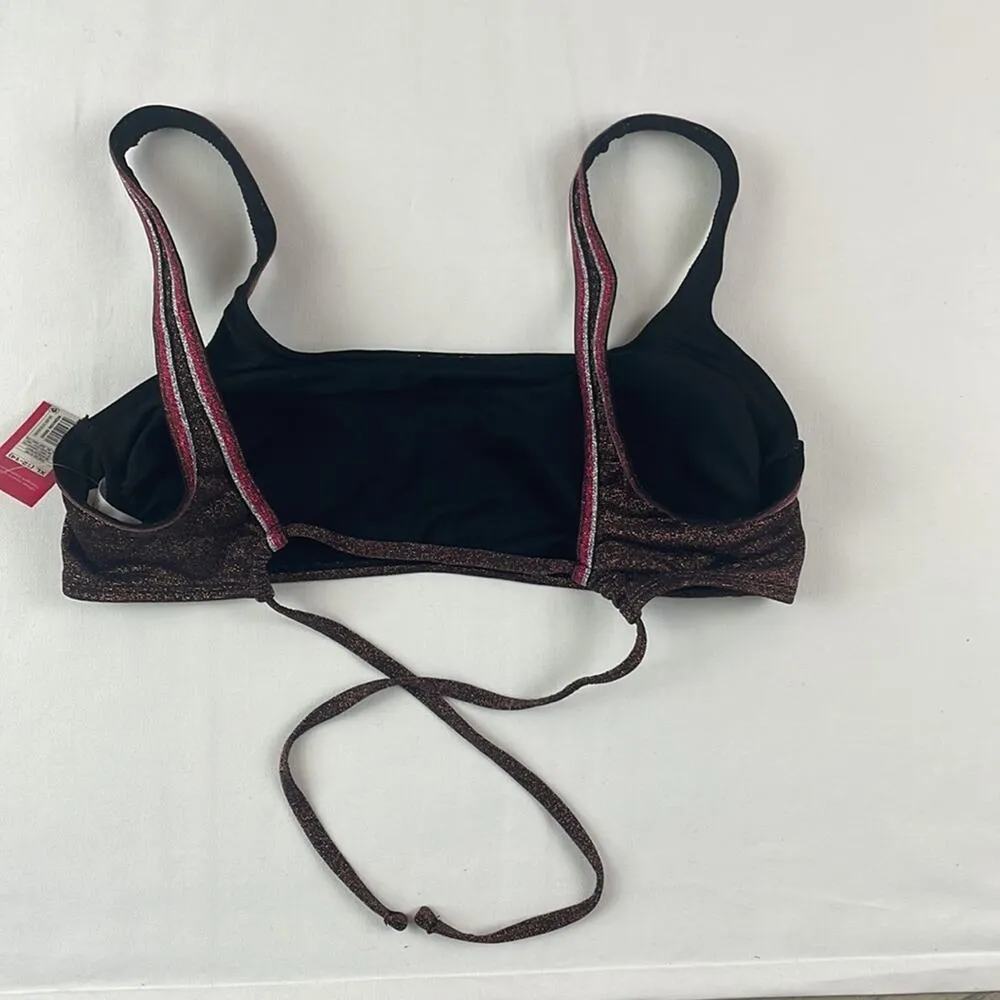 NEW  XHILARATION retro sparkle metallic bikini top. Size junior’s XL (12-14) - Image 7