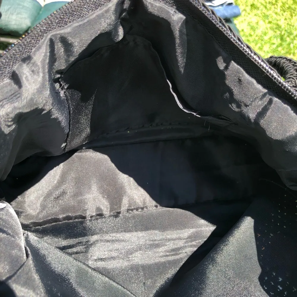 Black & Cream Crocheted Purse Shoulder Bag - Image 6