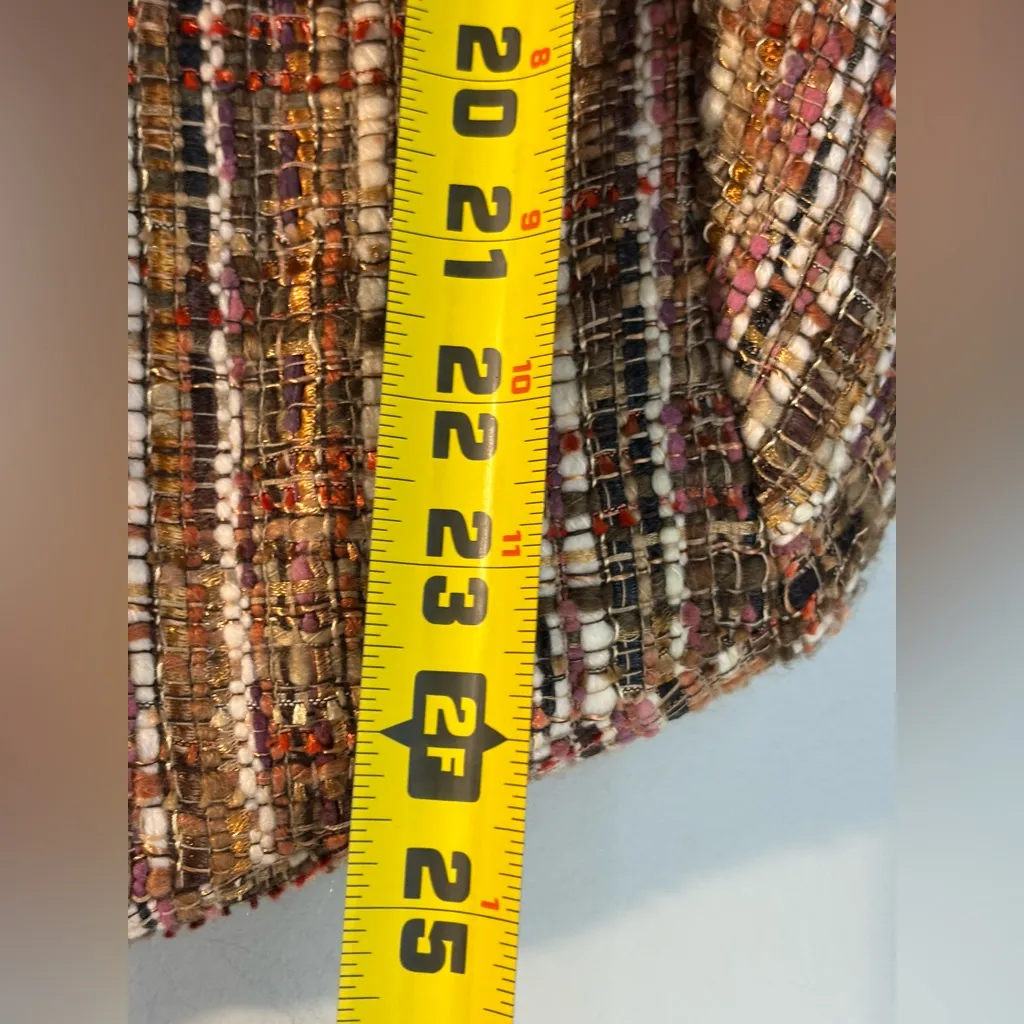 Chico’s Fringe Tweed Ida Jacket Size 2 / 12 Business Career Academia Preppy - Image 10