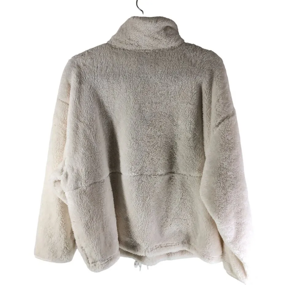 All In Motion Womens High Pile Fleece Pullover Jacket 1/4 Zip White XL - Image 5