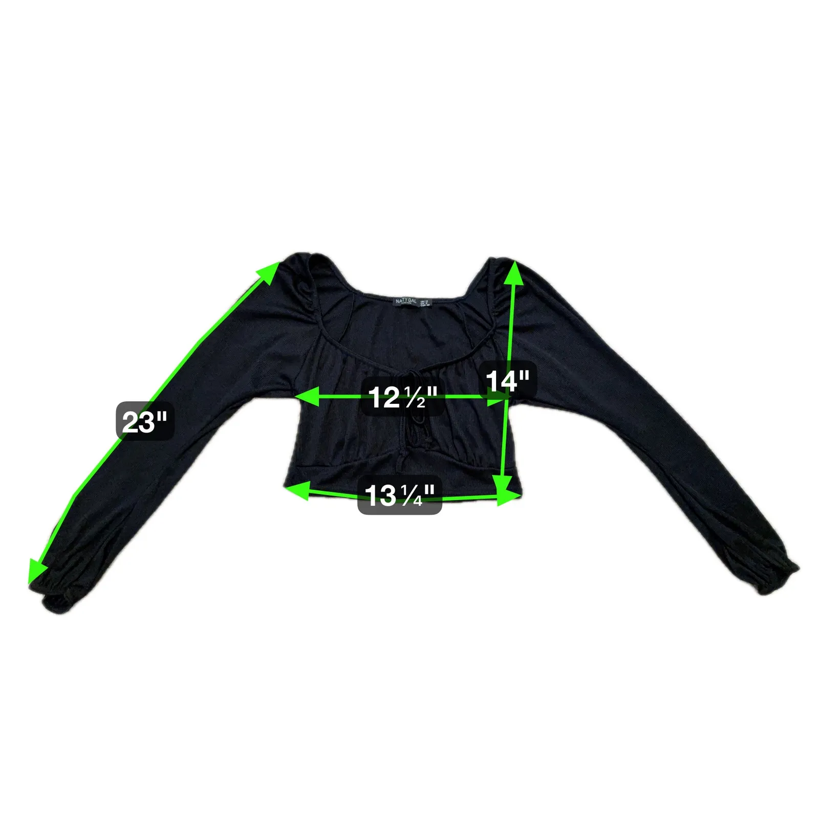 Whimsigoth Babydoll Ribbed Crop Top 8 Black Dark Romantic Gothic Fairy Grunge - Image 9