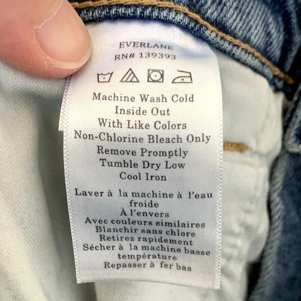 NEW Everlane The Way High Raw Hem Straight Jean in Mid Indigo - Image 12