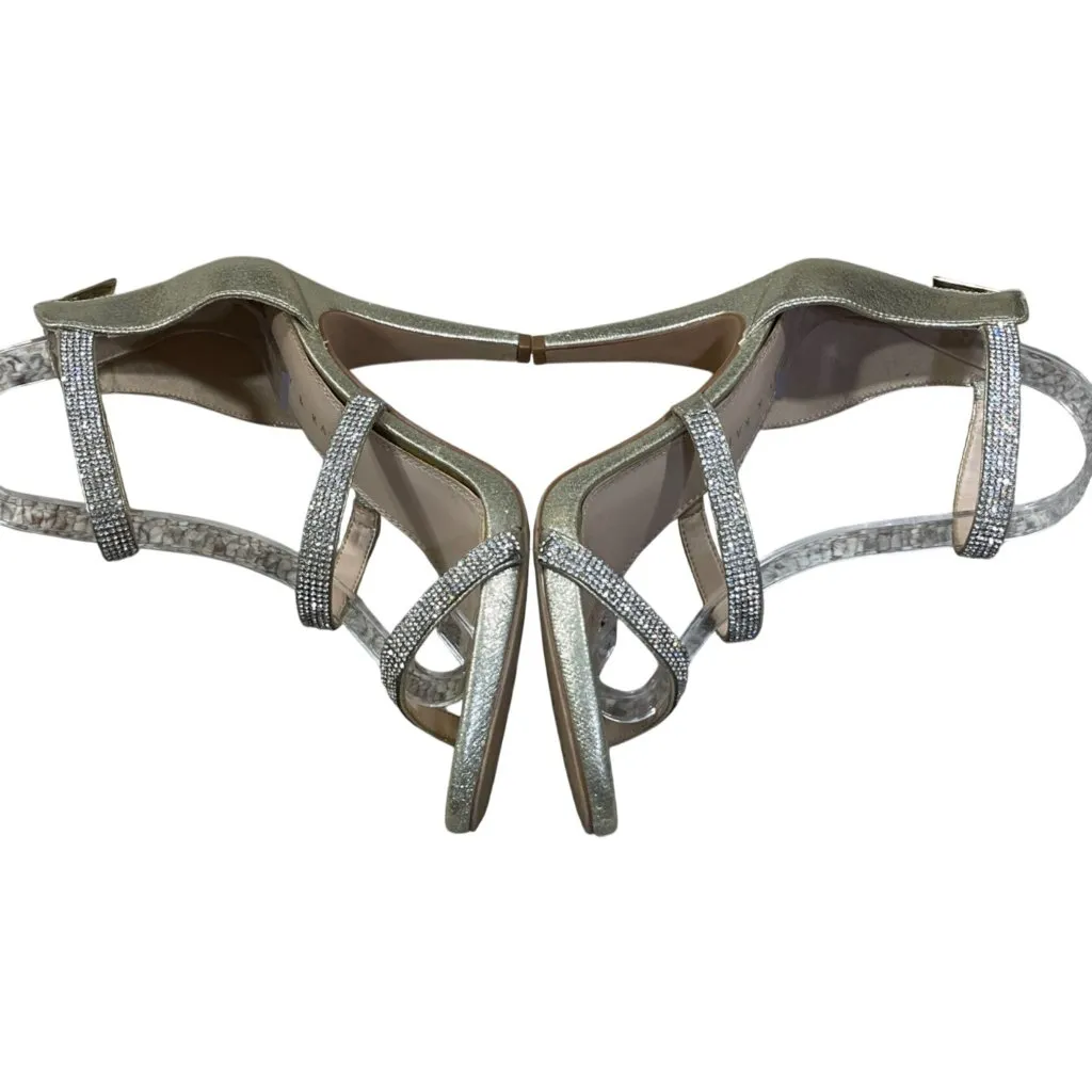 Kelly & Katie Courtnee Gold Rhinestone Sandal Strappy Size 7 High Heel - Image 7