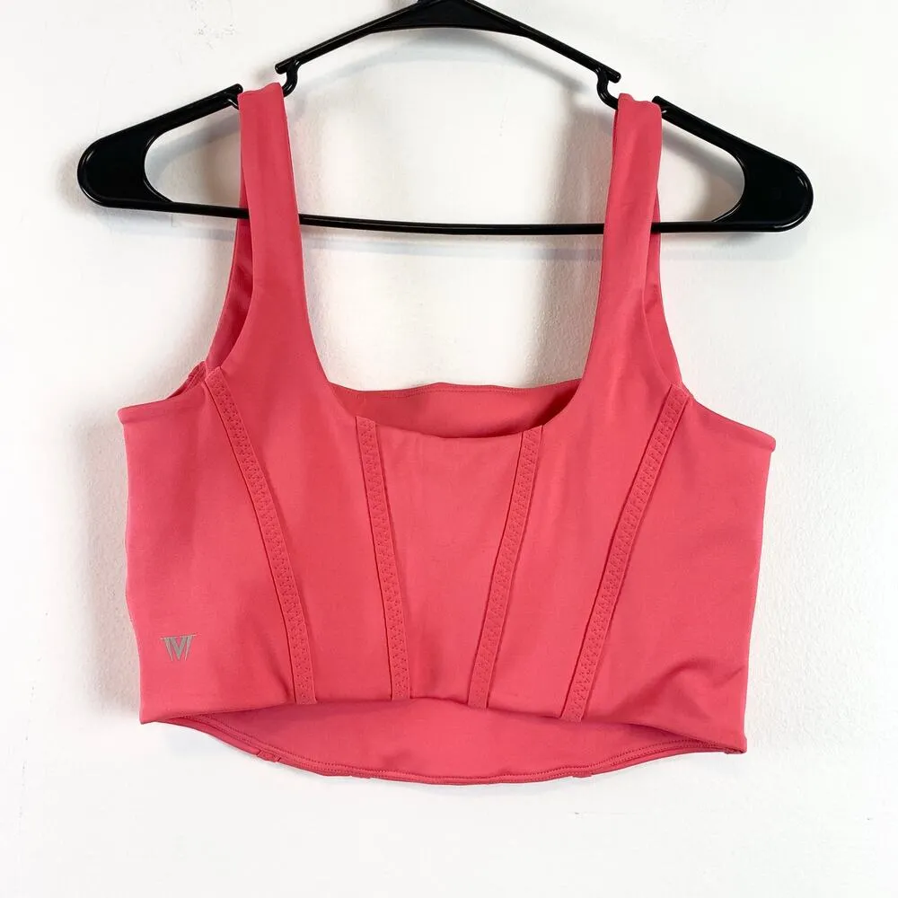 IVL Collective x DAE Cactus Fruit Blossom Longline Corset Sports Bra Crop Top 6 Pink - Image 9