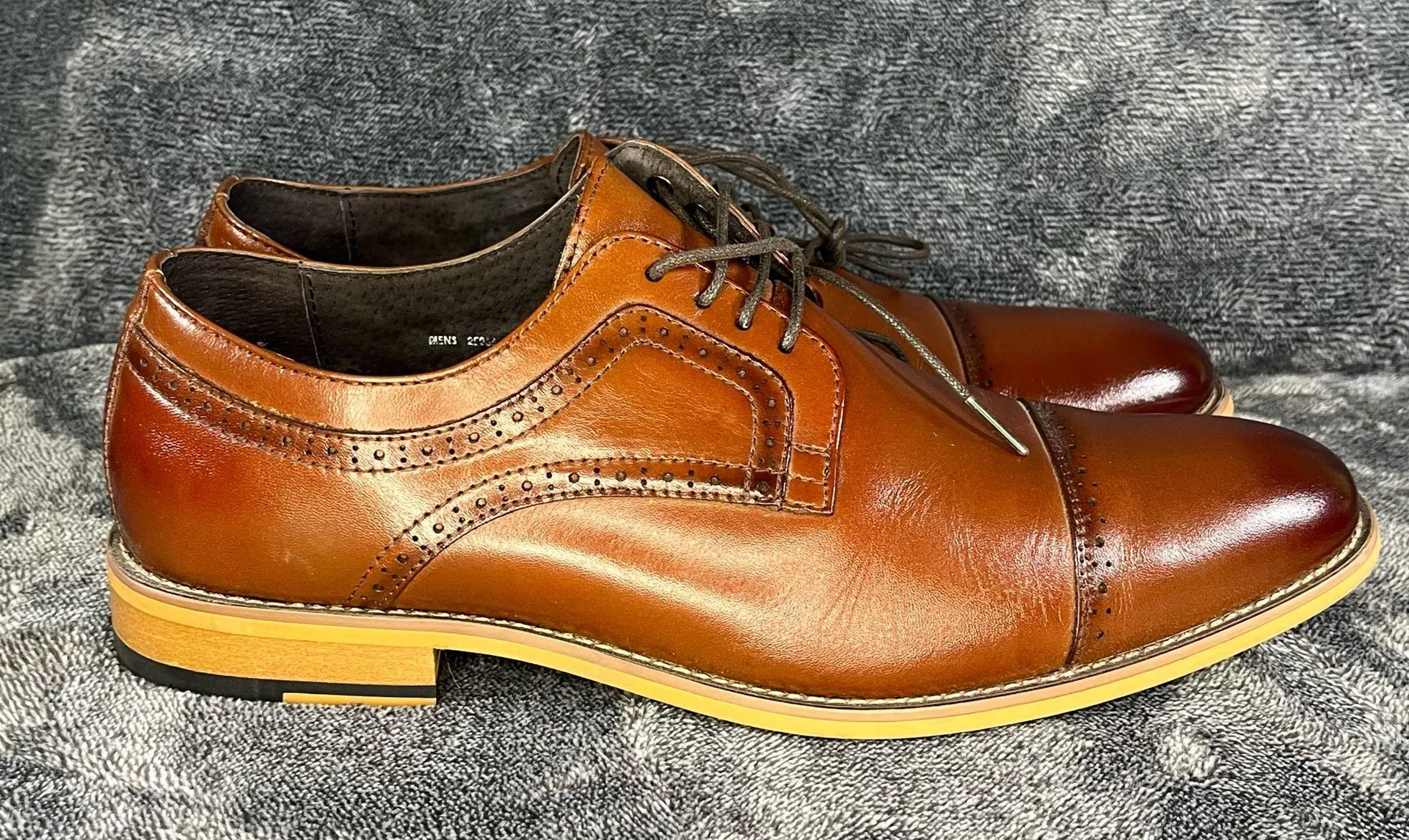 Stacy Adams Dickinson Cap Toe Oxfords Men size 9.5 Brown - Image 3