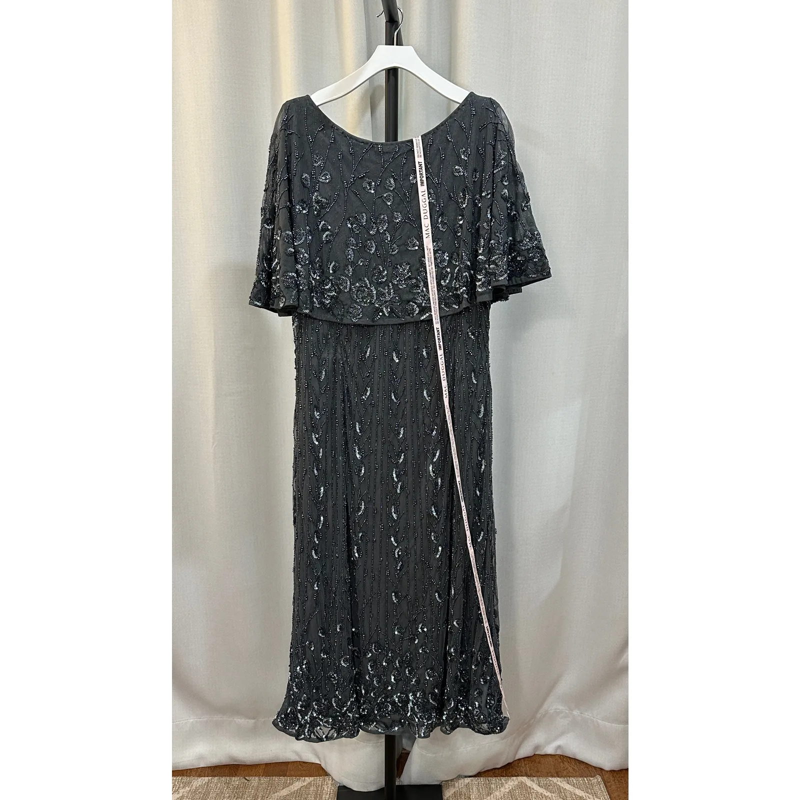 Mac Duggal Embellished Cape Sleeve Column Dress #5939 Plus Size 22 W NWT - Image 2