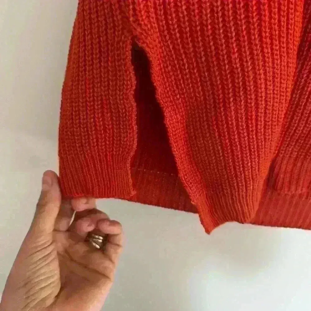 Womens Oversized Orange Turtleneck Sleeveless Sweater. Sz: S. - Image 9