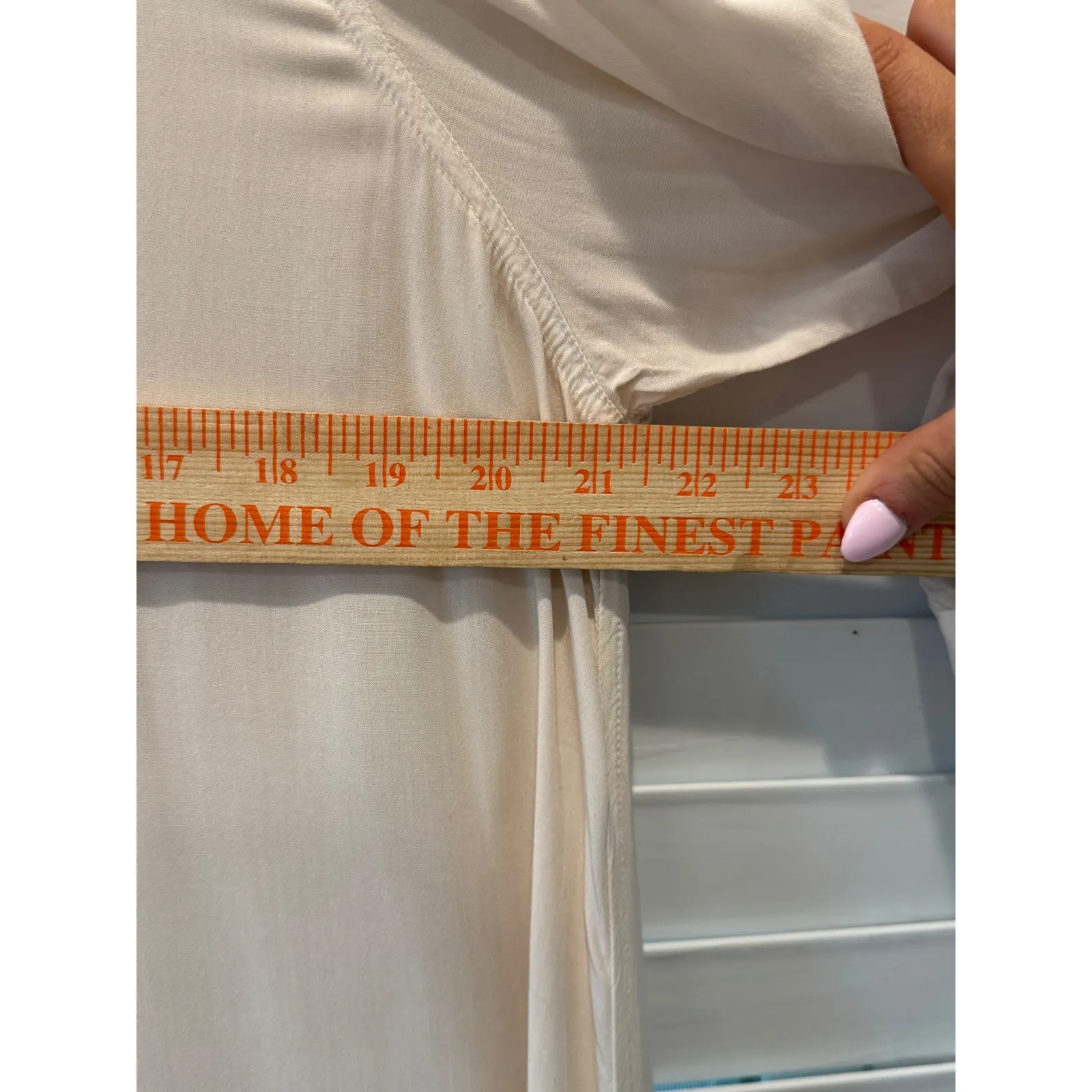 CP‎ Shades Rayon Shirt Dress Hi-Low Hem Button Down Long Sleeve Beige Size S - Image 12