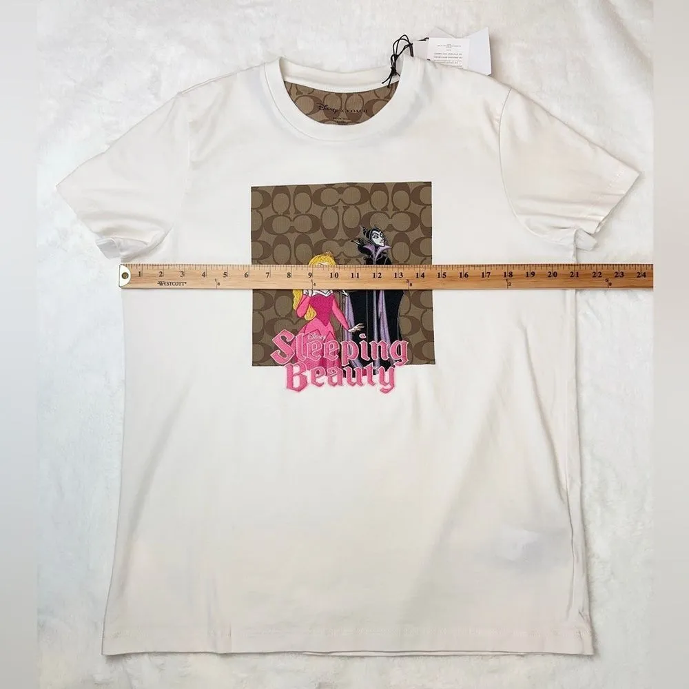 NWT Disney X Coach Signature Sleeping Beauty T Shirt off white size M - Image 7