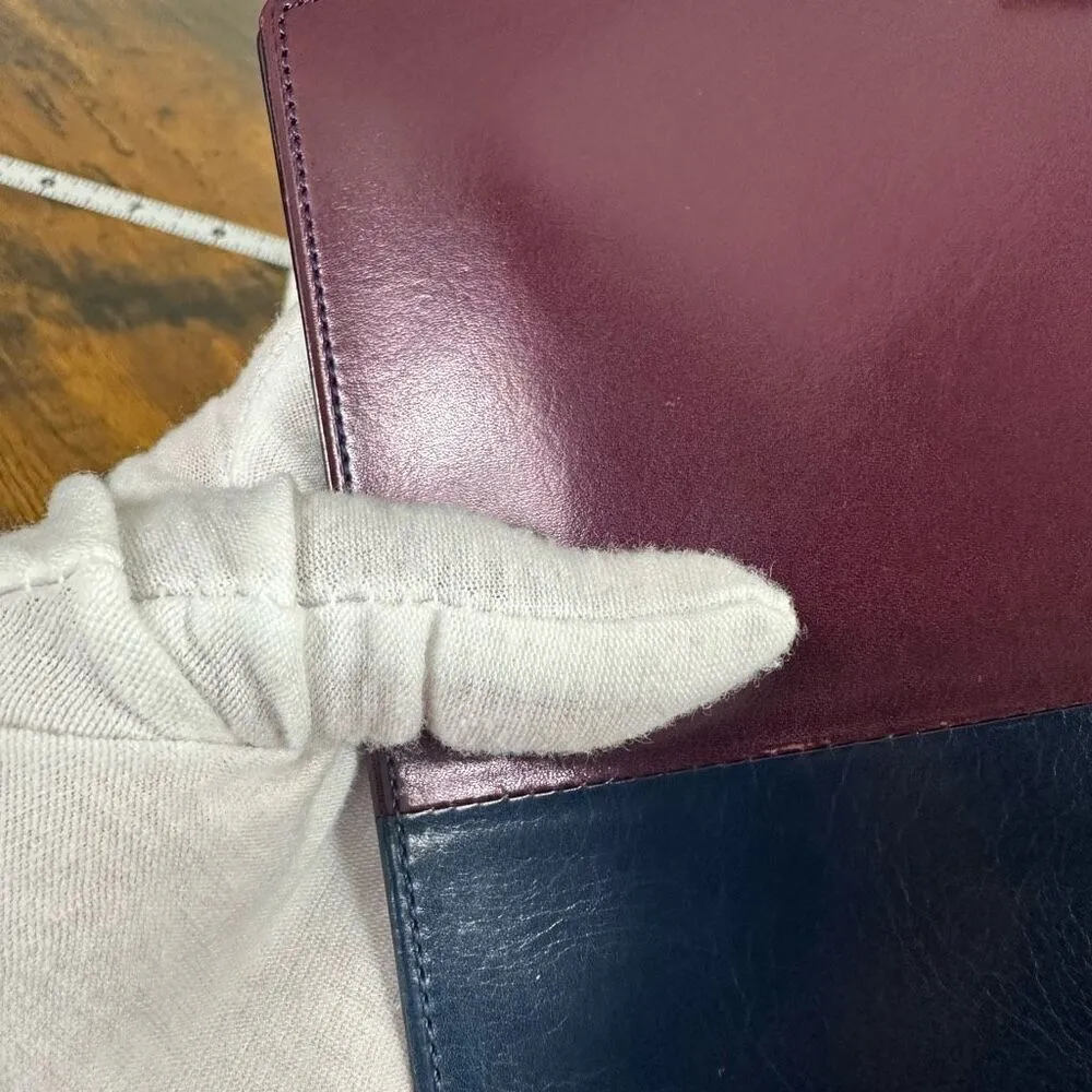 Yves Saint Laurent YSL Vintage Multicolor Two-Tone Long Wallet W/ Added Crossbod - Image 7