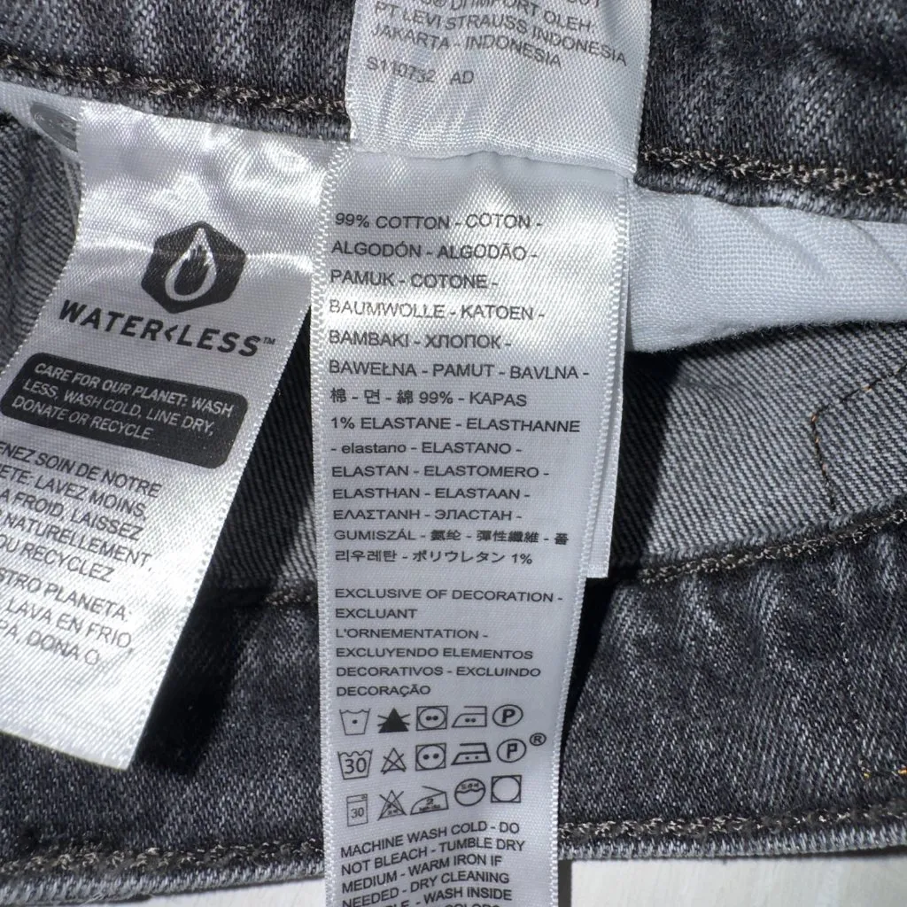 Levi’s 501 High Rise Distressed Denim Cutoff Shorts Black Gray Frayed Hem - Image 7