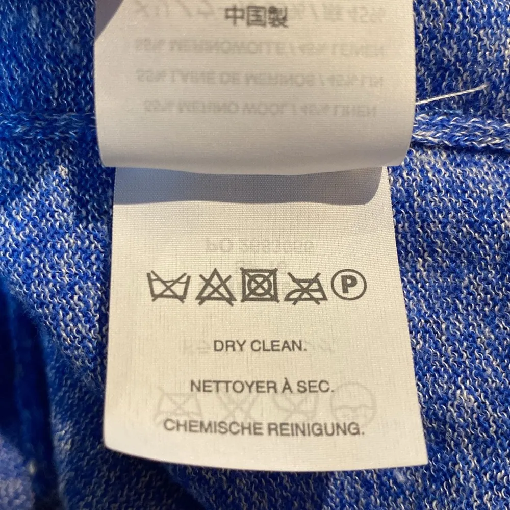 J Crew Linen Merino Wool Blend Double V Neck L/S Lightweight Sweater Blue XS - Image 8