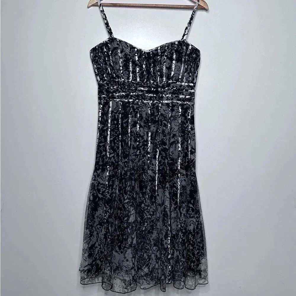 JS Collections Black Fit and Flare Tulle Corset Dress Size 8 - Image 11