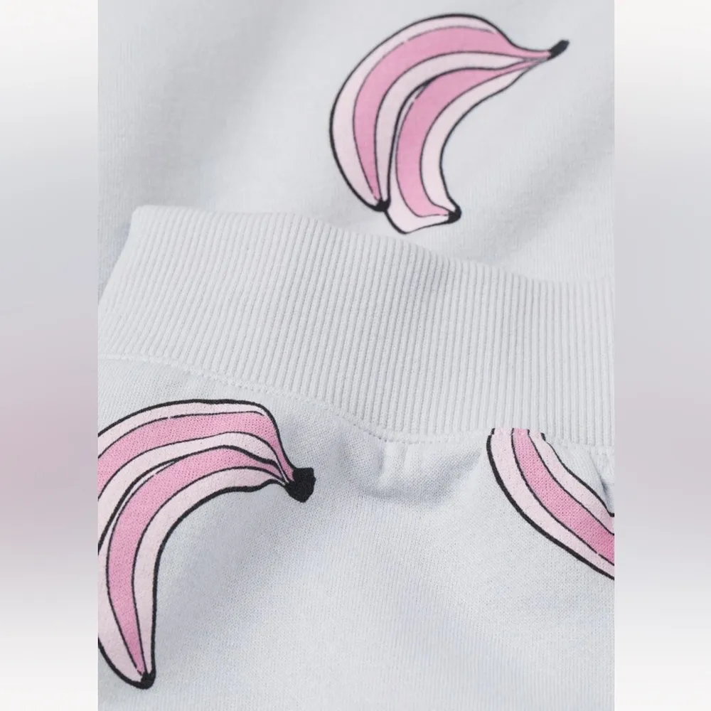 H&M  Pajama Sweatshirt light blue and bananas - Image 9