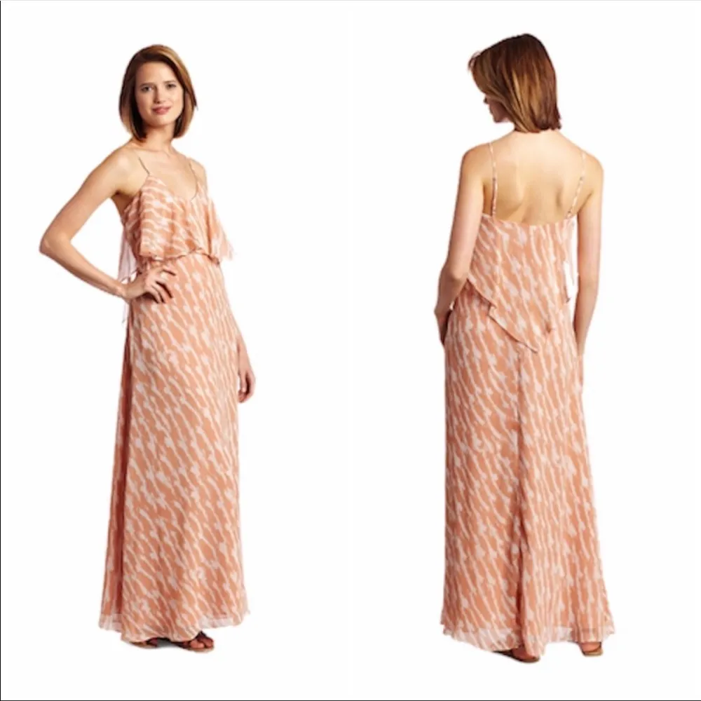 BCBGeneration Flounce Cami Maxi Dress, Peach, XSmall - Image 14
