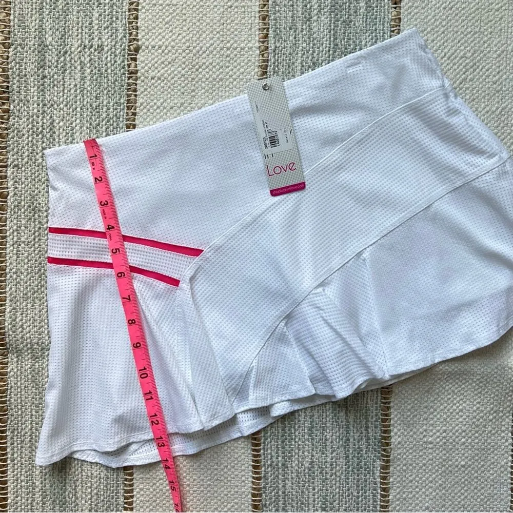Lucky in Love Mesh Love White Standard Length Tennis Skort Women’s Size Large - Image 3