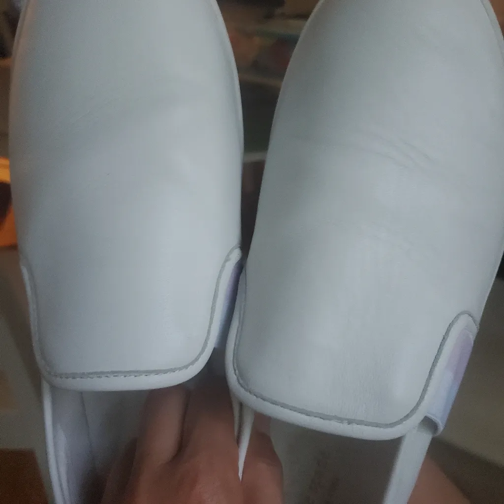 Kate Spade New York Sandy White and Purple Stripe Heart Slip-On Shoes Size 10 Wo - Image 5