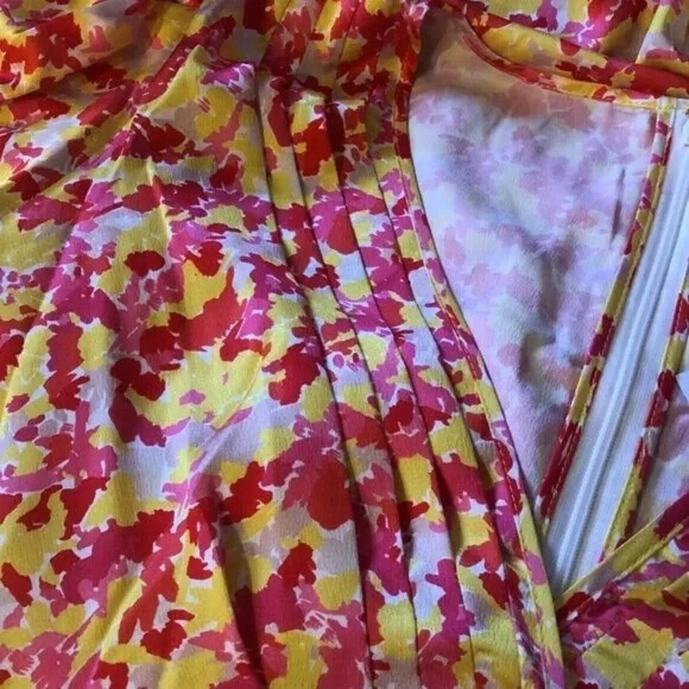 Lini Amalia Midi Dress High Low Hem Yellow Multi Women's Size Large‎ - Image 4