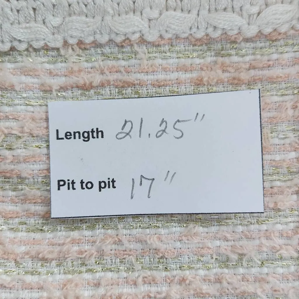 Boston Proper Pink and Cream Tweed Blazer with Shoulder Cutouts Size 4 NWOT - Image 13