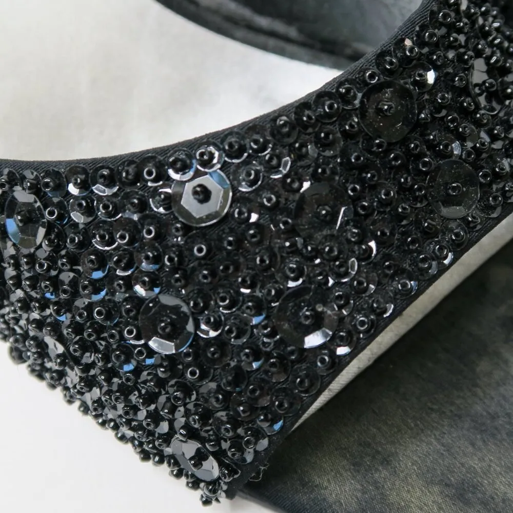 Vintage 80s Caparros Sequin Beaded Kitten Heels - Image 8