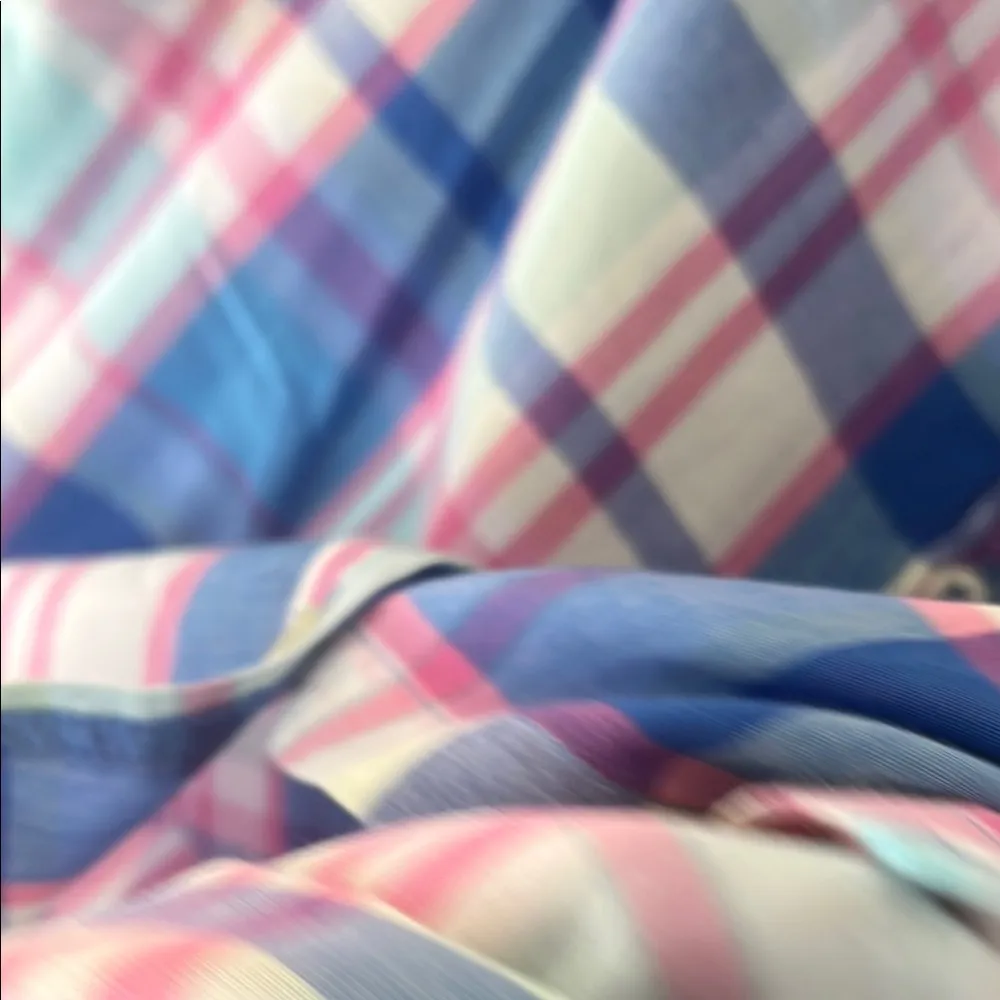 Talbots Plaid Button-Up Shirt - Blue, Pink, Cream - Image 8