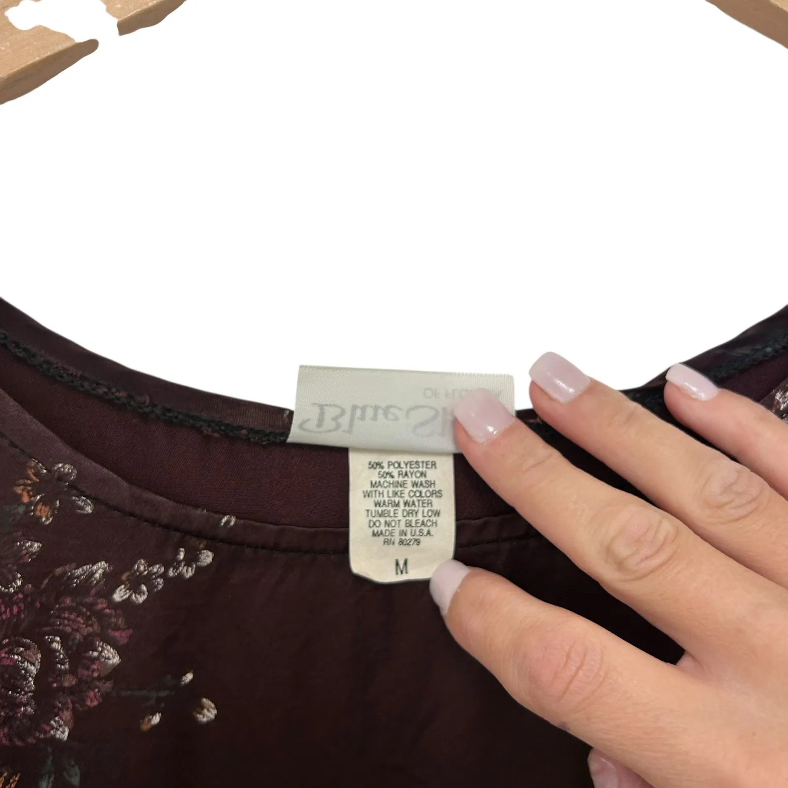 Vintage Blue Skies of Florida Brown Floral Dress Sz M Size M - Image 4