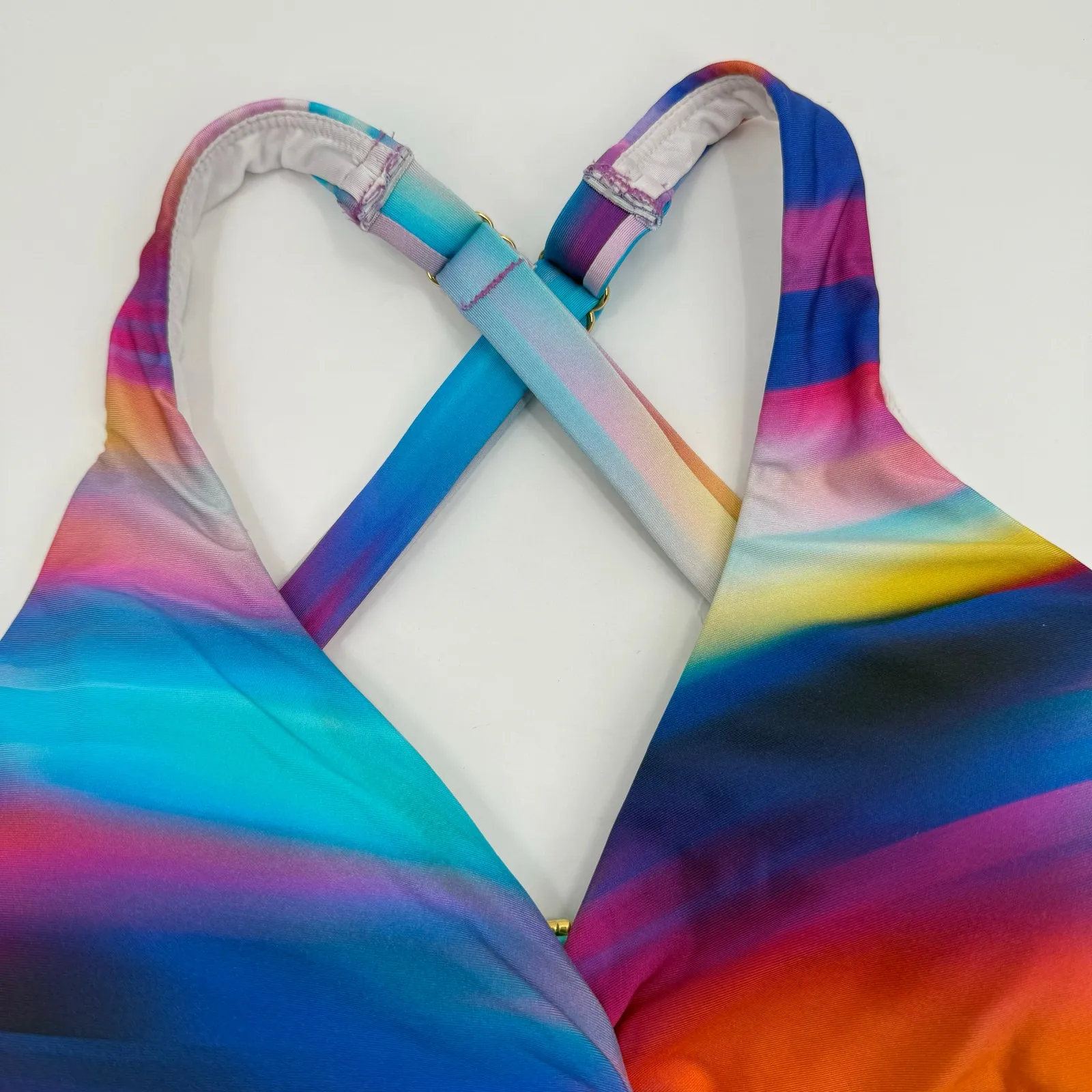 La Blanca Bikini Top Size 10 NEW Sunset Shores Over The Shoulder Underwire NWOT - Image 11