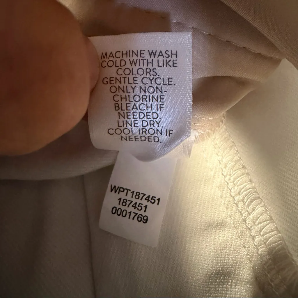 J. Jill Wearever Collection Refined Woven Trousers White 16 MSRP $99 - Image 9