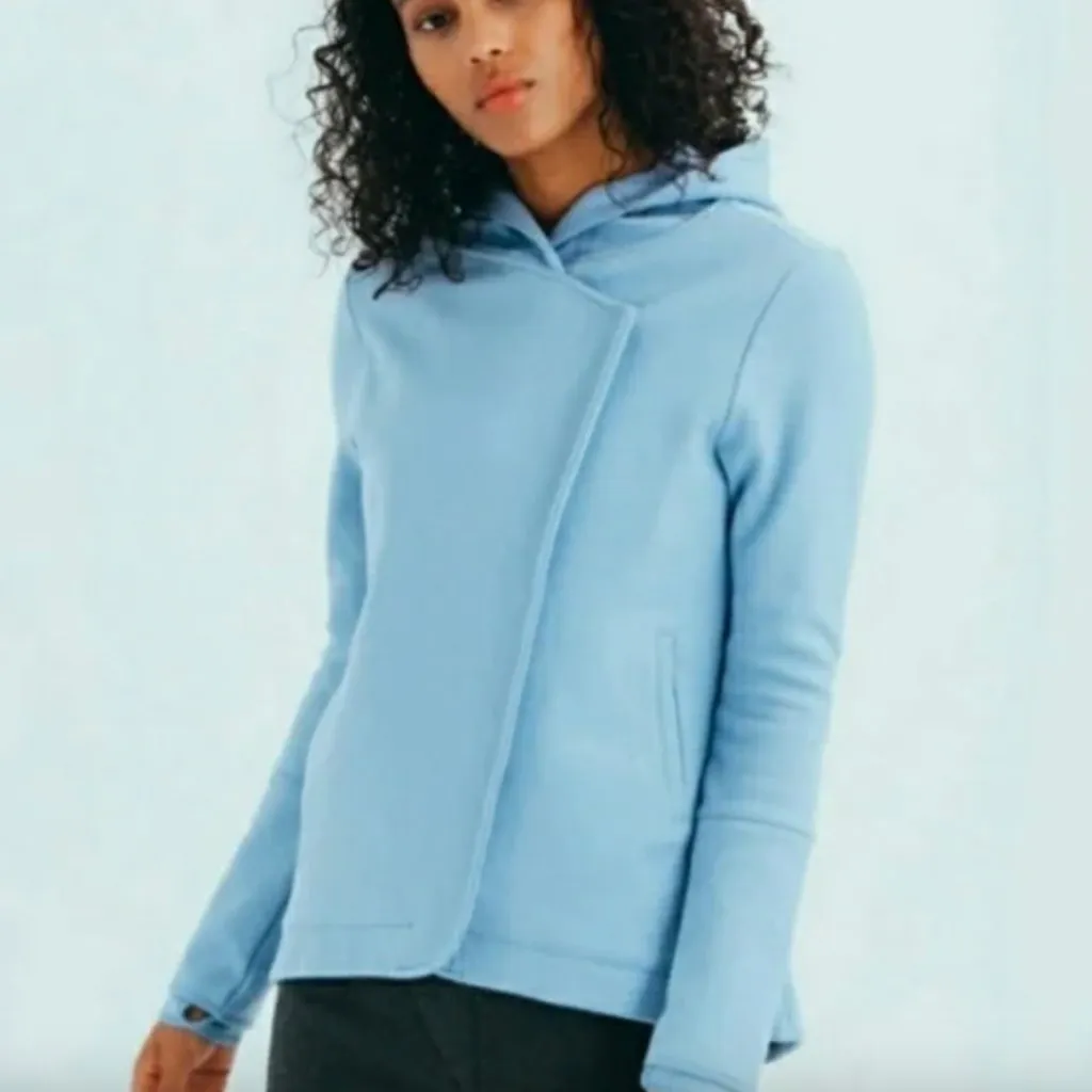 APL Perfect Wool Hoodie Full Zip Powder Blue Woolmark Jacket M. - Image 4