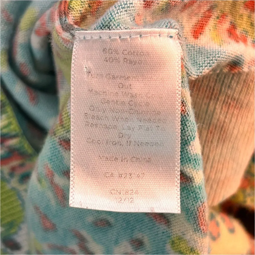 Talbots Paisley Cardigan‎ Blue Large - Image 11