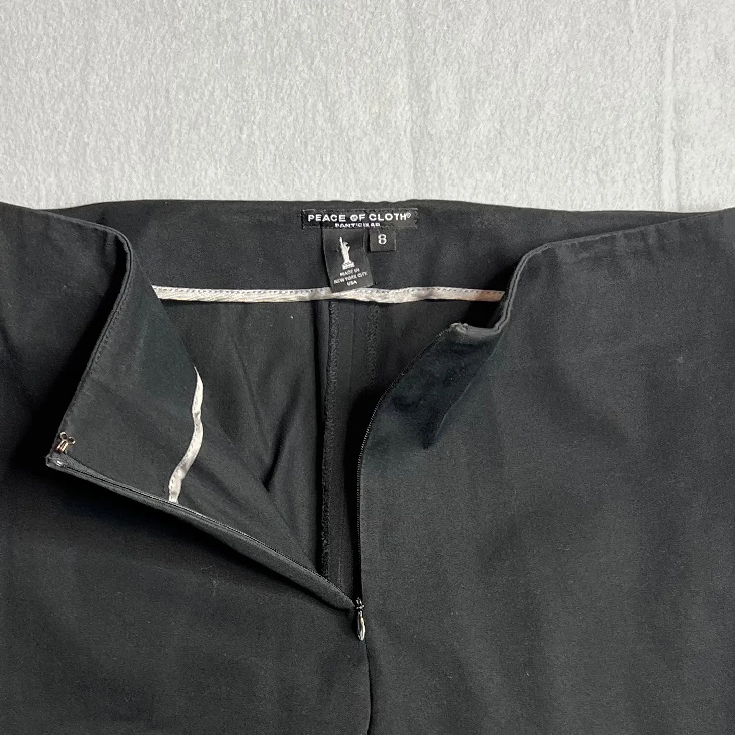 PEACE OF CLOTH Jerry Pant Women‎ Size 8 Straigth Leg Black Career Office USA - Image 3