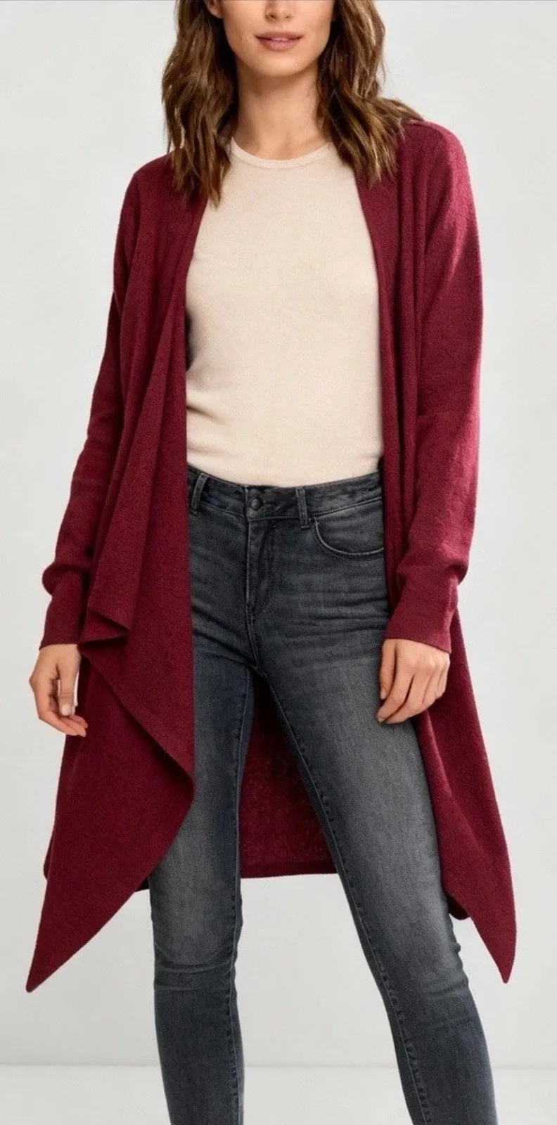 Barefoot Dreams Medium CozyChic Lite Knit Cardigan Burgundy Size S/M - Image 1