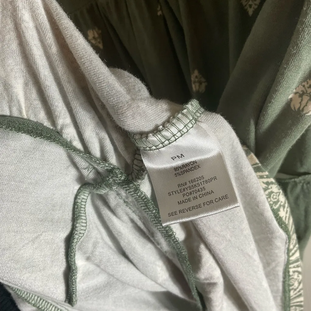 Lucky Brand Woman’s Sage Green Boho Tiered Mini Dress - Size PM - Image 6